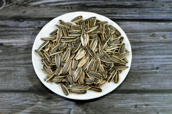 Semena Slunečnice Helianthus Annuus Typy Jsou Linolová Vysoce Olejová Slunečnicová — Stock fotografie