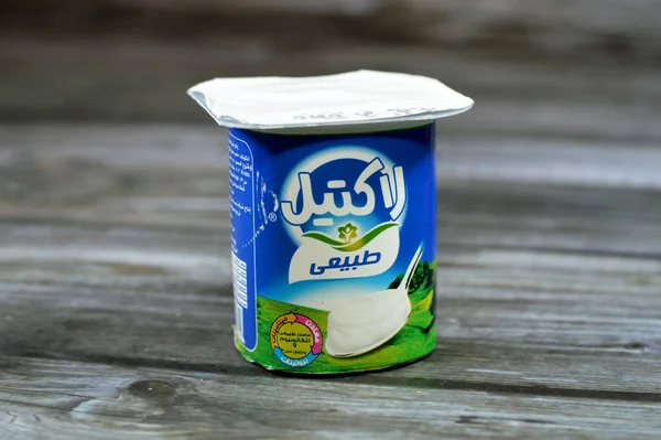Cairo Egipto Julio 2023 Lactel Yogur Natural Fuente Natural Calcio — Foto de Stock