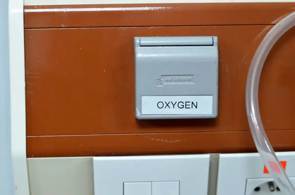 Sauerstoff Medizinischer Gasausgang Zentrale Leitung Für Krankenhäuser Und Notfälle Sauerstoffanschluss — Stockfoto