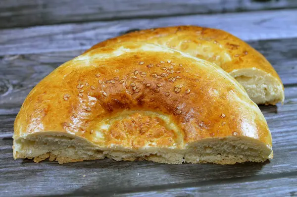 Тандир Нано Узбецький Хліб Тип Середньоазіатського Хліба Часто Прикрашений Тисненням — стокове фото