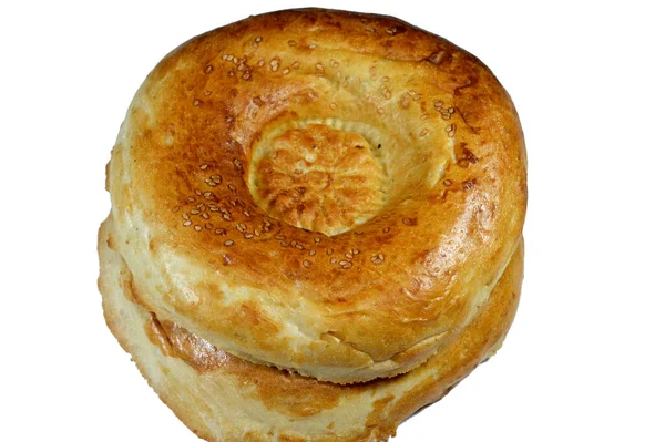 Тандир Нано Узбецький Хліб Тип Середньоазіатського Хліба Часто Прикрашений Тисненням — стокове фото