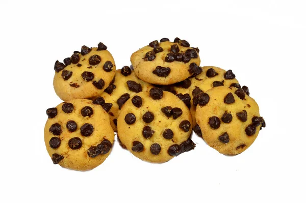 Biscoitos Manteiga Chocolate Carregados Com Manteiga Amendoim Chips Chocolate Biscoitos — Fotografia de Stock
