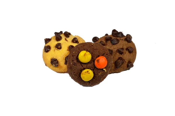 Μπισκότα Βουτύρου Σοκολάτας Φορτωμένα Φυστικοβούτυρο Κομματάκια Σοκολάτας Παραδοσιακά Μπισκότα Σοκολάτας — Φωτογραφία Αρχείου