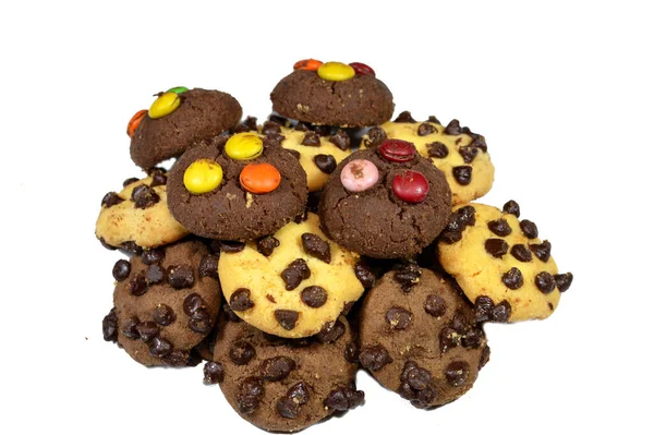 Chocolate Butter Cookies Loaded Peanut Butter Chocolate Chips Traditional Chocolate — Stock Photo, Image