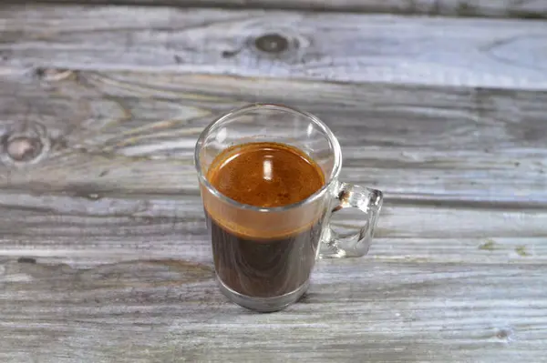 Стеклянная Чашка Турецкого Кофе Кофейных Зерен Семена Растения Coffea Источник — стоковое фото
