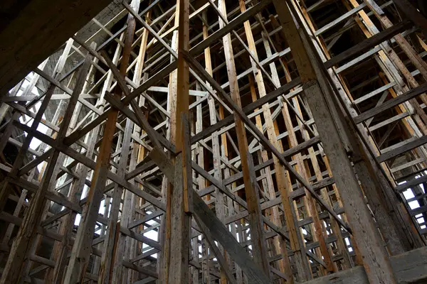 Dřevěné Bednění Lešení Pro Lití Betonu Podporu Nově Vylitého Betonu — Stock fotografie