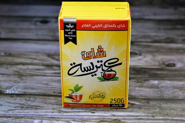 Kahire, Mısır, 26 Eylül 2023: Atresa Attrisa Black Kenya çayı, Kenya, Kenya 'da yetiştirilen büyük bir nakit mahsulü.