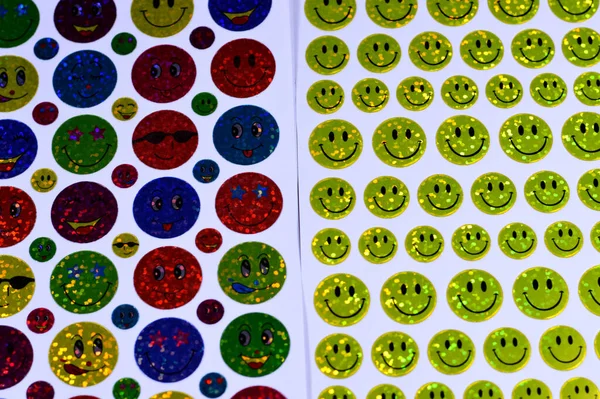 Emoji Face Stickers for Kindergarten, preschool children, for decoration of books, drawing and as a reward for children at the classroom, school supplies, educational and back to school concept