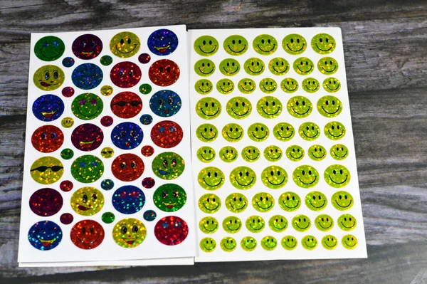 Emoji Face Stickers for Kindergarten, preschool children, for decoration of books, drawing and as a reward for children at the classroom, school supplies, educational and back to school concept