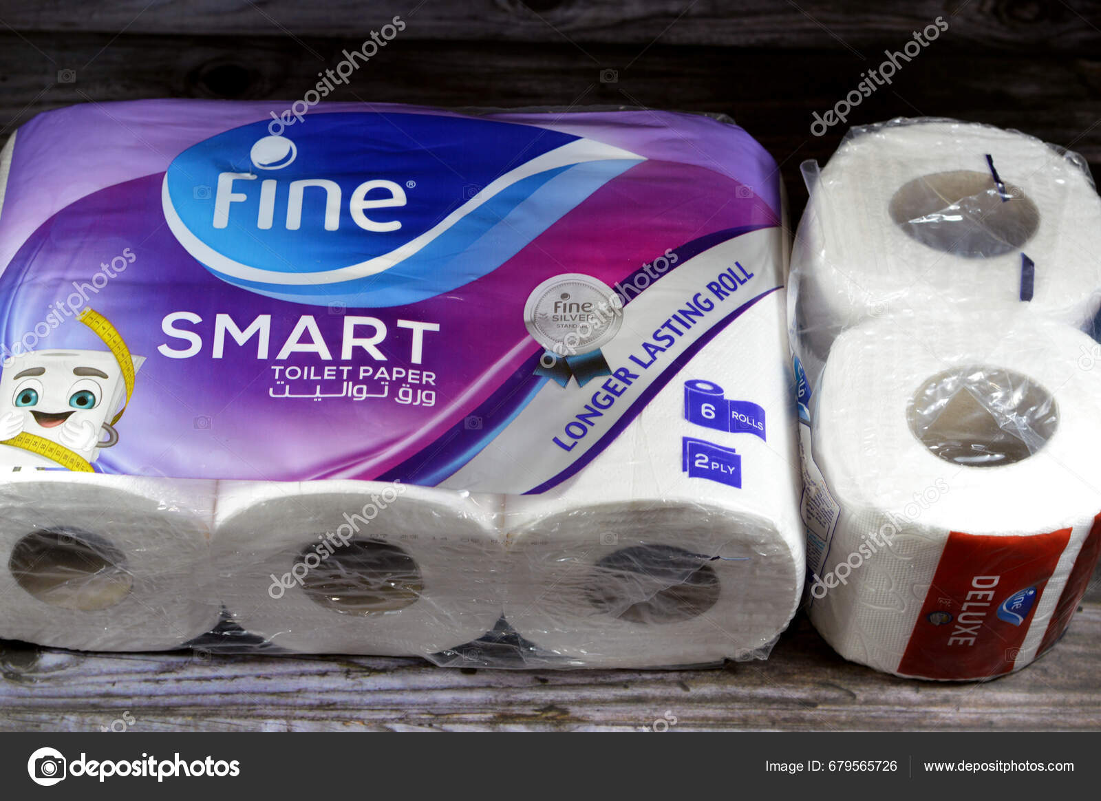 Cairo Egypt October 2023 Fine Smart Toilet Paper Rolls Toilet Stock
