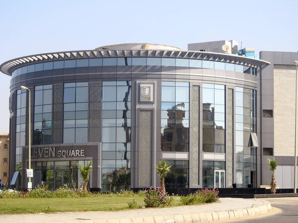 Cairo, Egypt, September 23 2022: Leven square Egypt, a mixed-use building that offers a wide variety of commercial and administrative spaces, located in new Cairo Egypt, Shopping center mall