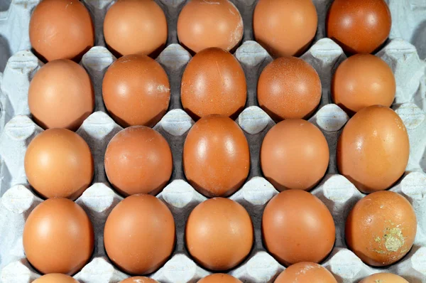 Pile of organic brown fresh and raw hen chicken eggs, stack of eggs isolated and ready to be cooked in various cuisines, eggs which consists of egg yolk and white part albumen, selective focus
