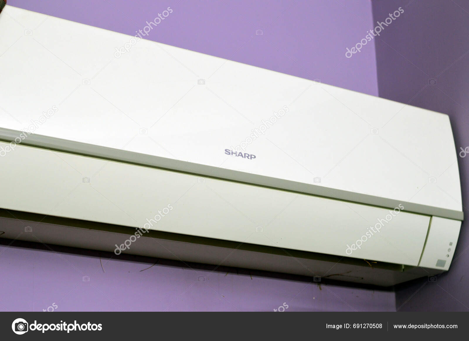 Cairo Egypt December 2023 Sharp Air Conditioner Fan Cooling Ventilation