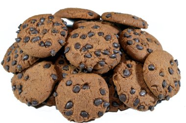 Çikolata ezmeli kurabiyeler, fıstık ezmesi, çikolata parçalı geleneksel çikolata parçalı kurabiyeler, sıcak içeceklerin yanında çay saati için kullanılan kurabiyeler, çikolatalı cipsli lezzetli hamur işleri.