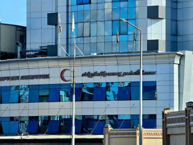 Kahire, Mısır, 23 Mart 2024: Mısır Havayolları hastanesi, Mısır Havayolları Almaza 'da yer alan hastane, 1983 yılında Mısır Tıp Bölgesi olarak kuruldu.
