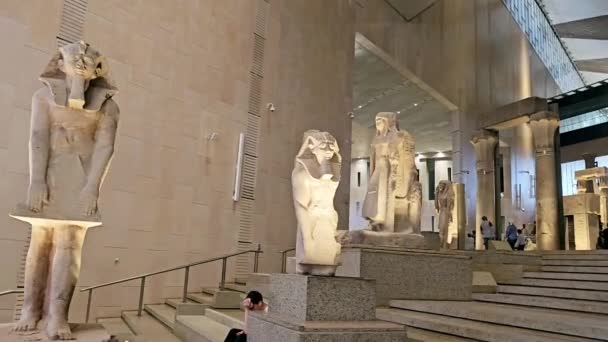 Giza Egitto Aprile 2024 Interno Del Grand Egyptian Museum Gem — Video Stock
