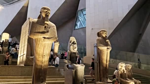 Giza Mısır Nisan 2024 Büyük Mısır Müzesi Nin Giza Mısır — Stok video