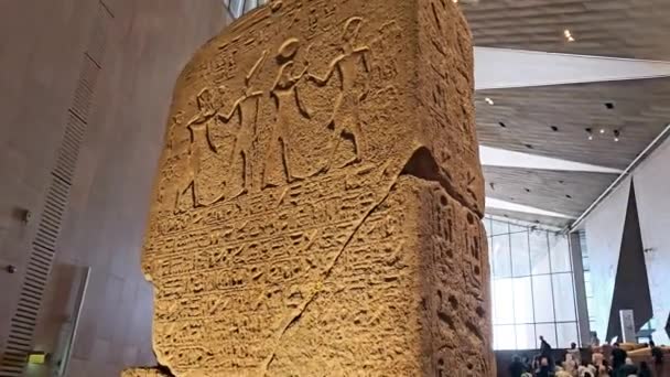 Gizeh Égypte Avril 2024 Intérieur Grand Musée Égyptien Gem Musée — Video