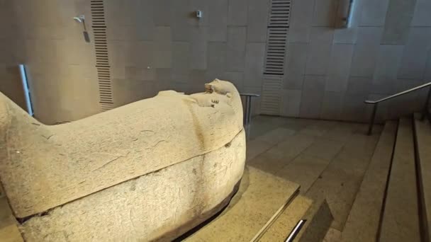 Giza Mısır Nisan 2024 Büyük Mısır Müzesi Nin Içinde Firavun — Stok video