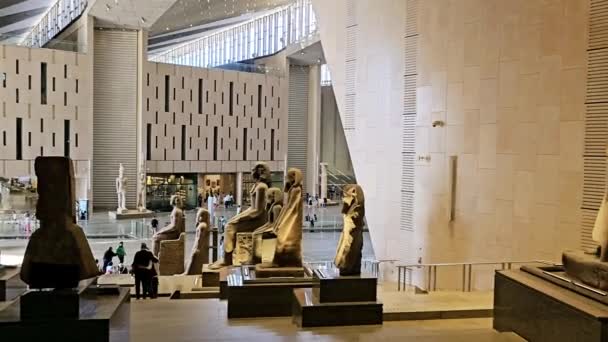 Gizeh Égypte Avril 2024 Intérieur Grand Musée Égyptien Gem Musée — Video