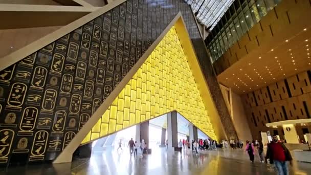 Gizé Egito Abril 2024 Monumentos Dentro Grande Museu Egípcio Gem — Vídeo de Stock