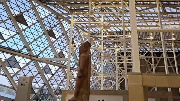 Gíza Egyiptom 2024 Április Gem Nagy Egyiptomi Múzeum Gízai Múzeum — Stock videók