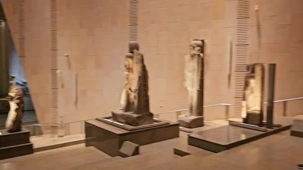 Gizé Egito Abril 2024 Interior Grande Museu Egípcio Gem Museu — Vídeo de Stock