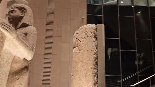 Giza Egypte April 2024 Het Interieur Van Het Grand Egyptian — Stockvideo