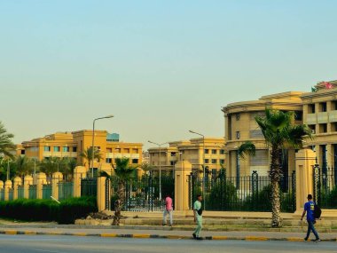 Giza. Egypt, May 17 2024: Cairo University Sheikh Zayed branch, also known as the Egyptian and King Fuad I university as before, Egypt's premier public university. Its main campus is in Giza clipart