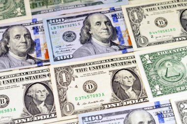 Amerikan dolarları arka plan, Amerika Birleşik Devletleri dolar nakit para farklı değer geçmişi, Amerikan para döviz kuru, ekonomik, büyüme, enflasyon kavramı