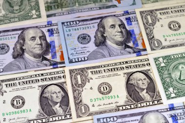 Amerikan dolarları arka plan, Amerika Birleşik Devletleri dolar nakit para farklı değer geçmişi, Amerikan para döviz kuru, ekonomik, büyüme, enflasyon kavramı