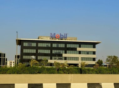 Kahire, Mısır, 9 Ağustos 2024: Mobil Mısır, Amerikan petrol ve gaz şirketi ExxonMobil tarafından işletilen bir petrol markasıdır.