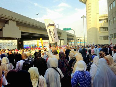 Mina, Suudi Arabistan, 17 Haziran 2024: Mina, Muna, ya da Çadırların şehri, Jamarat bölgesi, hacılar güneş doğarken, gün batarken, batarken Mina 'da birkaç gece kalırlar.