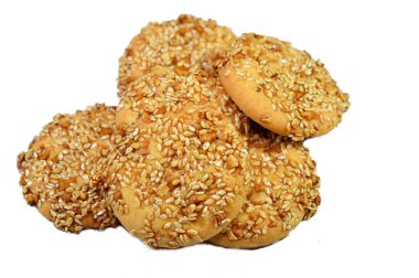 Barazek or barazeq, Syrian cookie with sesame as main ingredient, with pieces of peanuts, sugar and honey, made of flour, butter, sugar, sesame, sweet, buttery, nutty flavor, crisp and brittle texture clipart