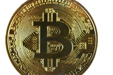 Bitcoin fiziksel altın madeni para, BTC 1. Merkezi olmayan kripto para birimi, akranları bitcoin ağındaki düğümler işlemlerini kriptografi ile onaylar ve onları dijital para birimiyle, blok zinciri ile kaydeder.