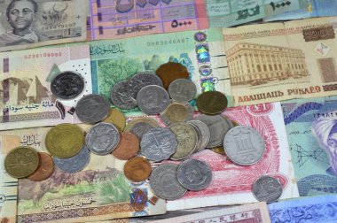 Irak dinarı, Libya dinarı, Sudan sterlini, Hint rupisi, Nijerya sterlini ve Lübnan sterlini gibi farklı ülkelerden gelen paralar