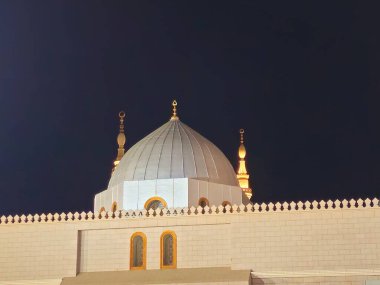 Hz. Peygamber 'in Camii' nin gümüş kubbesi ya da iki kutsal caminin koruyucusunun yetki alanına giren büyük bir hac yeri olan El Nabawi Mescidi.