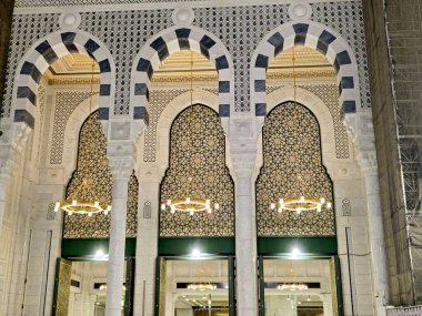 Mekke, Suudi Arabistan, 22 Haziran 2024: Büyük Kutsal Makkah Camii 'nin ayrıntıları, İslam' ın en önemli camii, Mekke 'deki Kabe' yi çevrelemektedir.