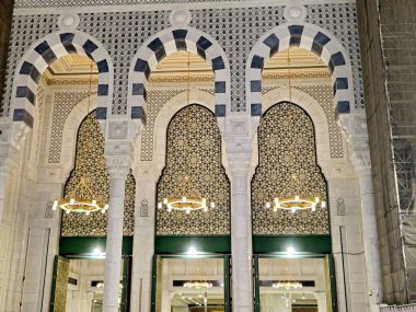 Mekke, Suudi Arabistan, 22 Haziran 2024: Büyük Kutsal Makkah Camii 'nin ayrıntıları, İslam' ın en önemli camii, Mekke 'deki Kabe' yi çevrelemektedir.