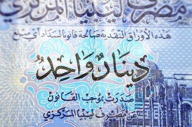 Libya merkez bankası tarafından hazırlanan 1 LYD bir Libya dinar nakit para banknotu banknotu tasarısında Libya Merkez Bankası (Trablus), Libya para ve ekonomi konsepti yer alıyor.