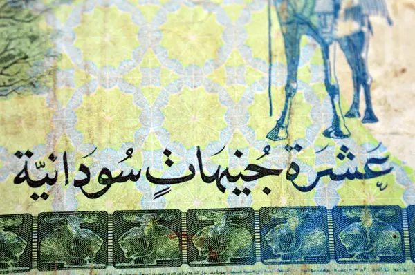 Sudan merkez bankasının 10 SDG 10 Sudan sterlini nakit para banknotunun ters tarafında Deve, ağaç ve Zebu, Sudan nakit parası ve para konsepti yer almaktadır.