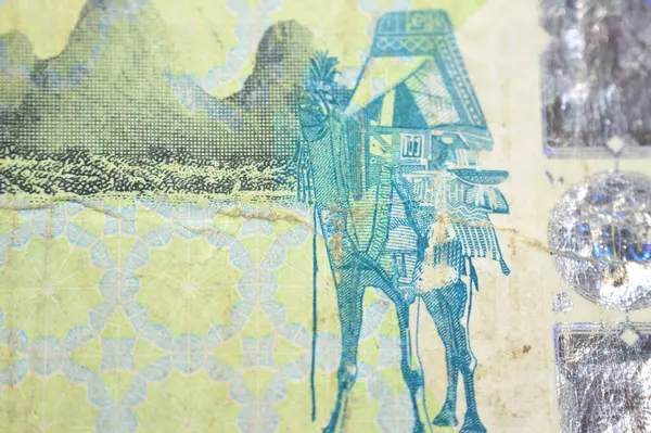 Sudan Merkez Bankası tarafından 10 SDG 10 Sudan Pound nakit para banknotu ters tarafından gelen deve, ağaç ve Zebu, Sudan nakit para, para konsepti