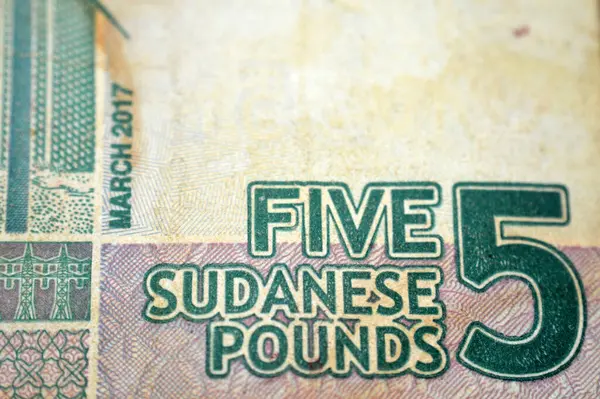 5 SDG 5 Sudan sterlini nakit para banknotu, Sudan merkez bankası, hidroelektrik baraj, Sudan para ve ekonomi konsepti içerir.