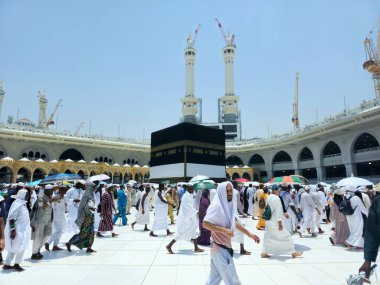 Mekke, Suudi Arabistan, 20 Haziran 2024: Makkah 'daki büyük caminin dolaşımı, Kabe' nin çevresindeki hacıların Umrah ve Hac 'ta 7 kez Kutsal Kabe' nin etrafında dolaştıkları yer.