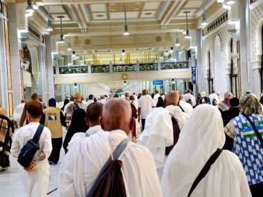 Mekke, Suudi Arabistan, 22 Haziran 2024: Büyük Kutsal Makkah Camii 'nin ayrıntıları, İslam' ın en önemli camii, Mekke 'deki Kabe' yi çevrelemektedir.