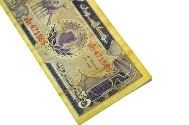 25 Sudan Piastres nakit para banknotu, Dromedaries, defne ve buğday dalları ile işaretlenmiş Sudan haritası bir şerit ile ayrılmış