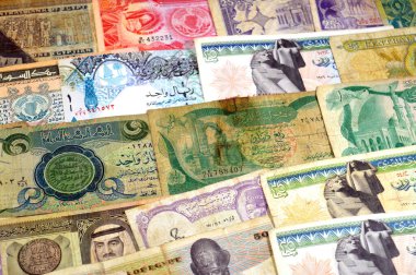 farklı ülkelerin farklı banknotları, farklı zaman ve değerler, antika eski nakit para banknotları farklı değerler ve farklı dönemlerden, eski zamanların ekonomisi