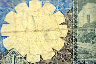 Eski Libya para banknotu, Libya 'nın eski nakit parası, antika retro, Libya parası.