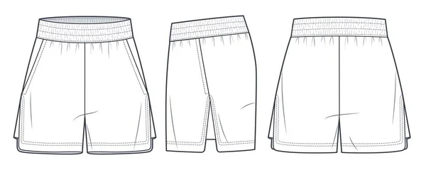 Unisex Пота Шорты Технической Иллюстрации Моды Короткие Брюки Моды Плоский — стоковый вектор