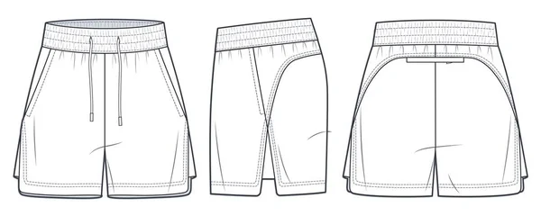 Sport Shorts Ilustração Moda Técnica Suor Short Pants Moda Plana —  Vetores de Stock